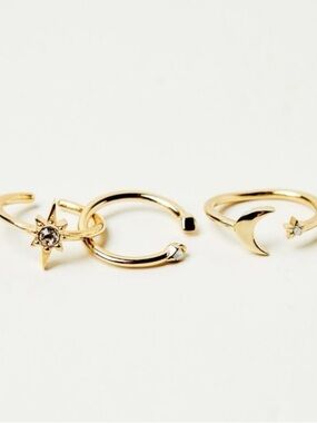 And Every Celestial Stackable Ring Set - Star & Moon Bands - Adjustable